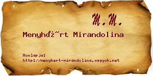 Menyhért Mirandolina névjegykártya